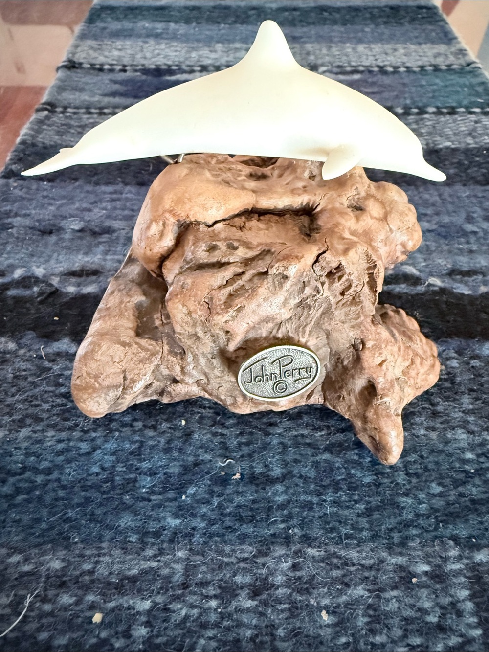 John Perry White Dolphin Sculpture On Burlwood Nautical Beach Marine Life